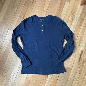 J.Crew Men’s L Navy Blue Henley Shirt